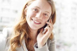 Young woman talking mobile phone